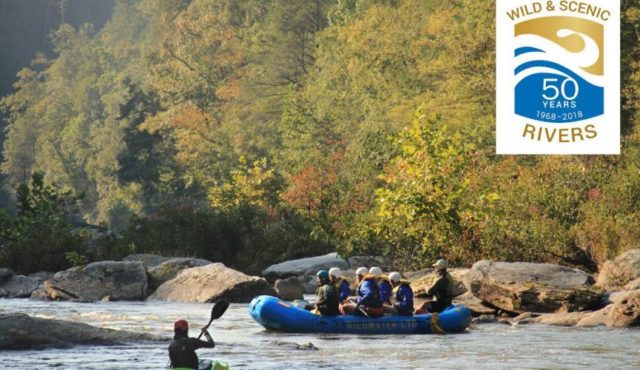 image of wildwater rafts and Wild & Scenic Rivers logo