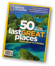 cover image of National Geographic's 50 Last Great Places publication