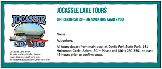 jocassee lake tours