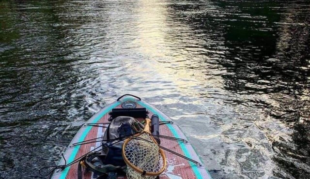 photo of paddleboard on the river