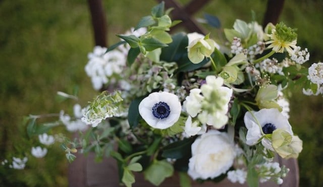 white floral arrangement by Earth Blooms