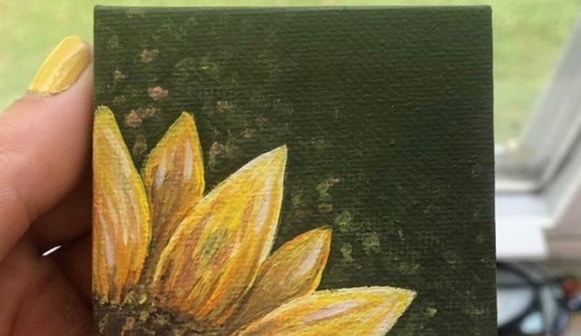 image of a tiny canvas painting by Erin Farmer