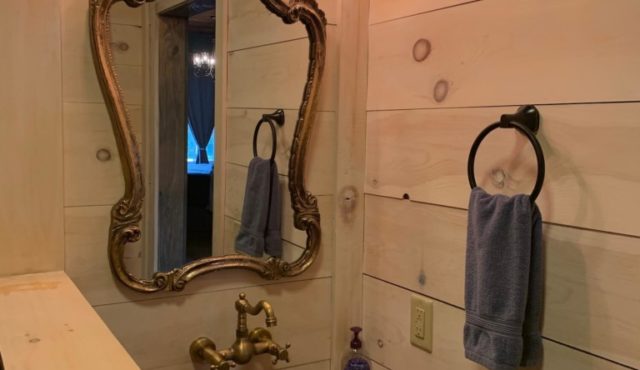 Photo of bathroom sink in Chattooga Room loft over main