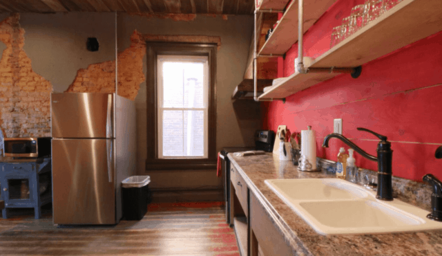 photo of kitchen sink in Walhalla Room loft over main