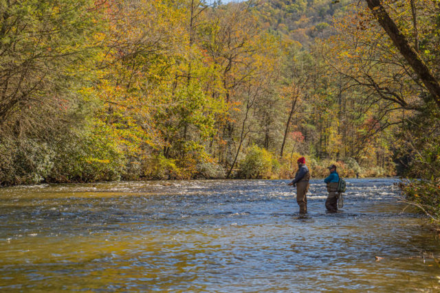 photo of fall fly fishing on the Chauga River