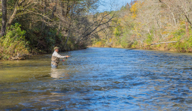 photo of man fly fishing on the Chauga River