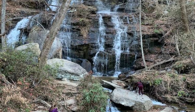 photo of girl viewing Issaqueena Falls