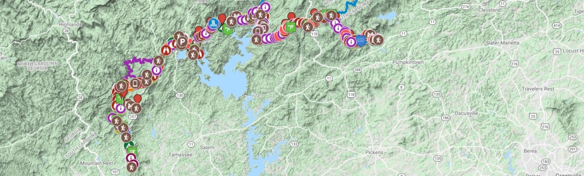 Foothills Trail Interactive Map Visit Oconee South Carolina