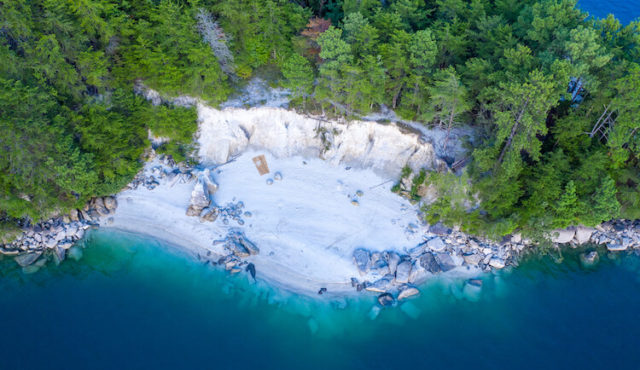 aerial photo above Lake Jocassee by Casey Shoub