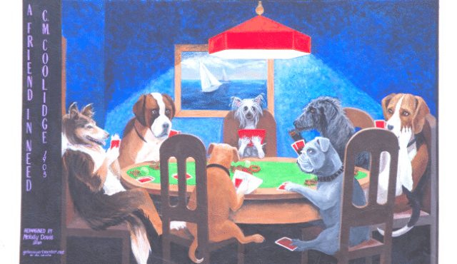 photo of poker dogs mural