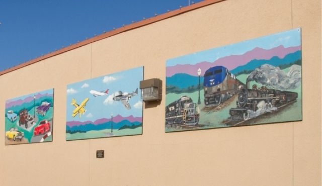 image of Planes, trains and automobiles mural