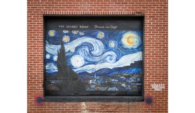 photo of mural titled The Starry Night