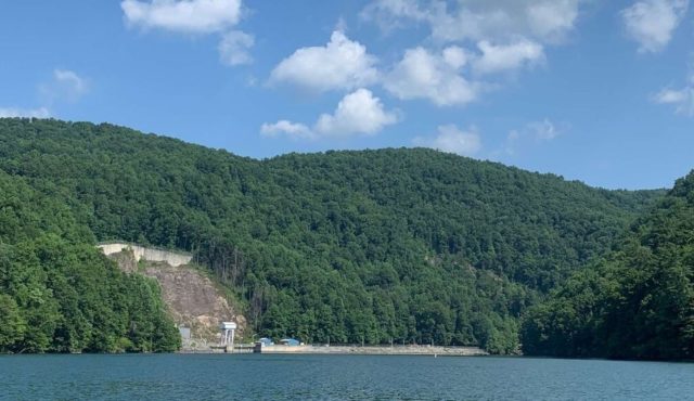 photo of Bad Creek Hydro Station from Lake Jocasee