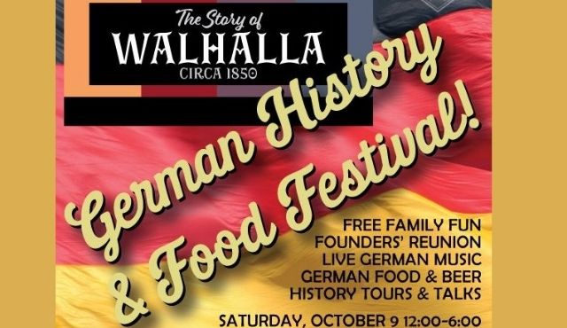 Flier for German History Story of Walhalla festival