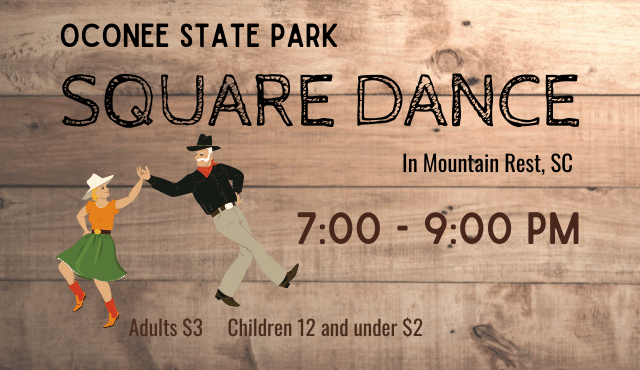flier for Oconee State Park square dances