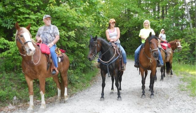 photo of people horseback riding