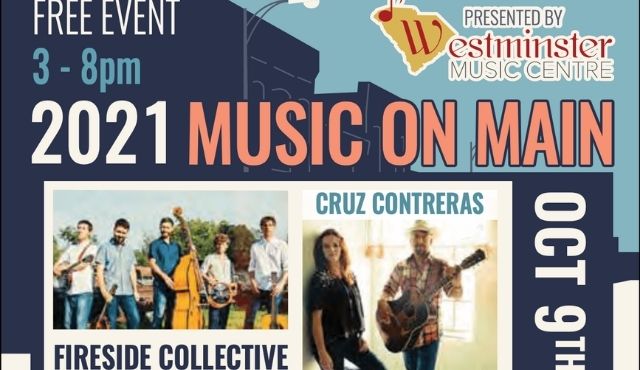flier for October Music on Main in Westminster