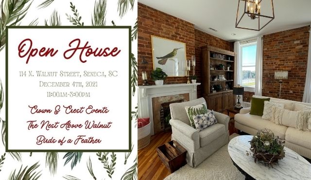 flier for Open House in Seneca, SC