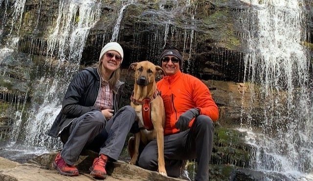 photo of couple at Station Cove Falls