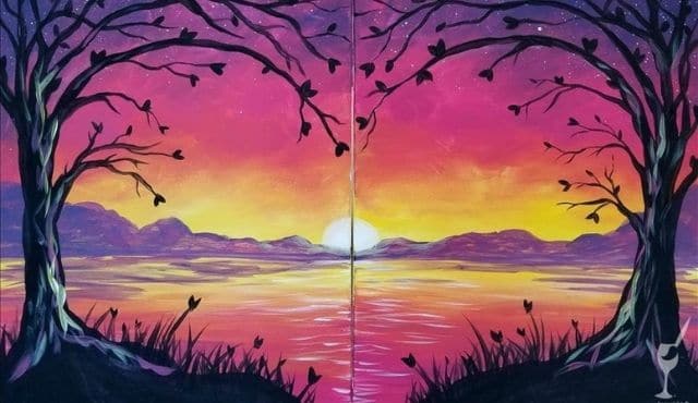 Photo of painting for Sip and Paint Valentines event