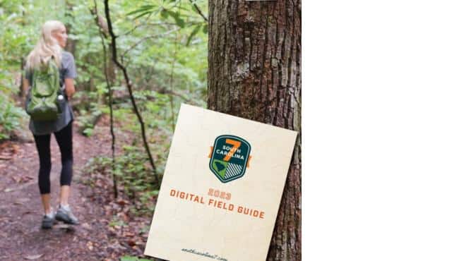 image of hiker and digital field guide