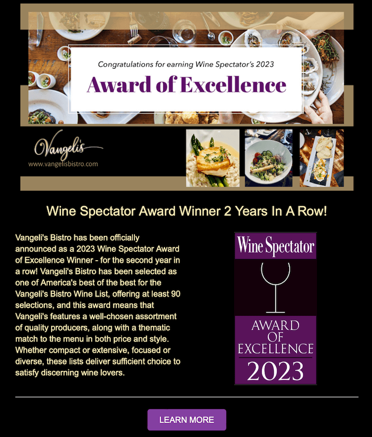 Vangelis Wine Spectator 2023