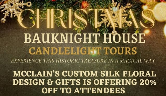 flier for Christmas at Bauknight House