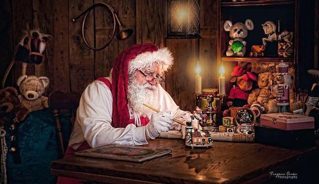 photo of Santa at a desk