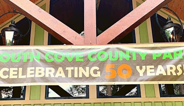 image of south cove 50 years banner