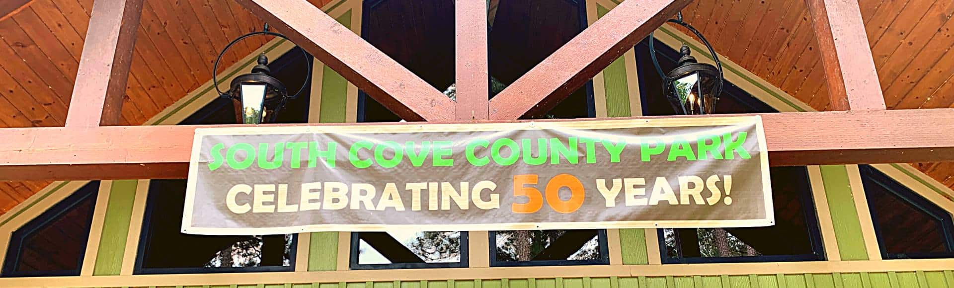 image of south cove 50 years banner
