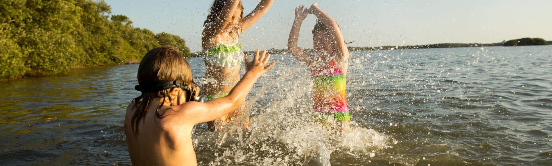 photo of kids swimming