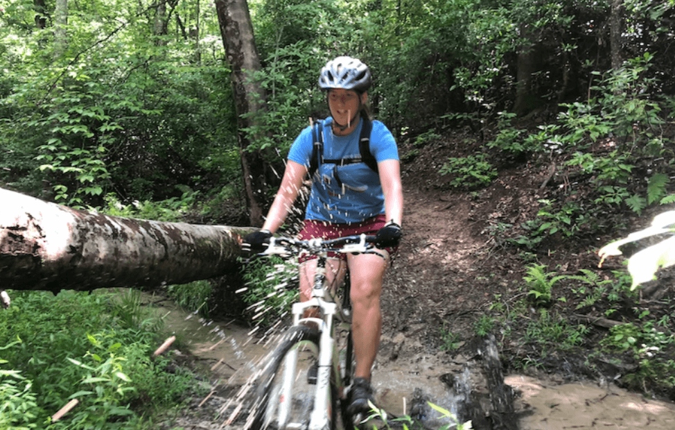 Cricket on mountain bike