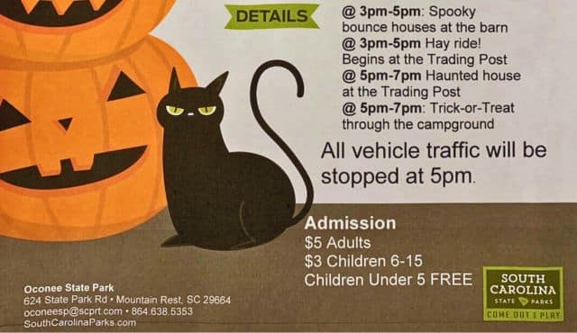 cropped flier for Oconee State Park Halloween Festival