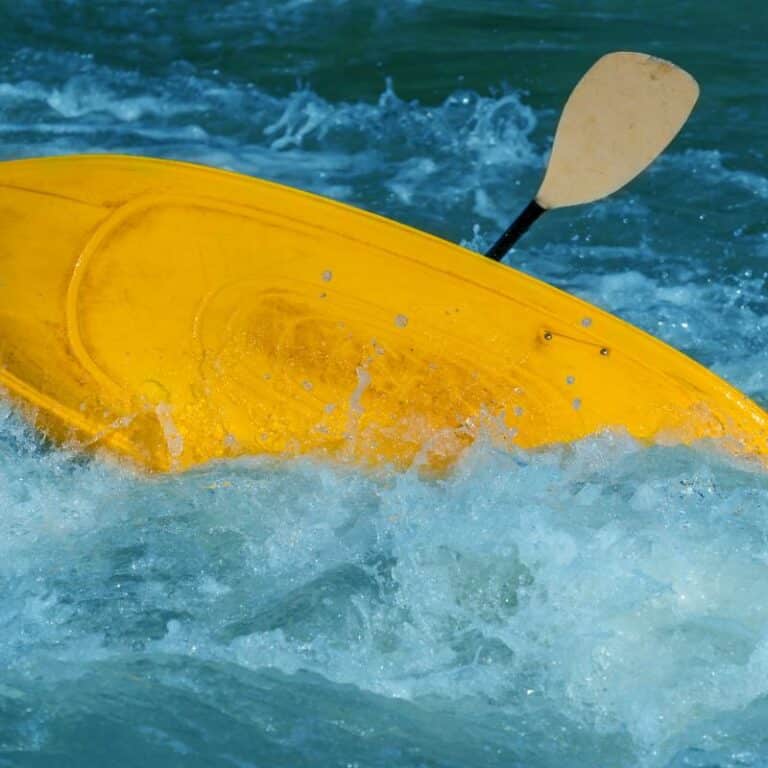 photo of kayak that overturned