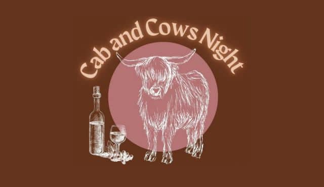 flier for Cab and Cows Night